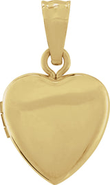 14K Gold Heart Locket – 20x12mm