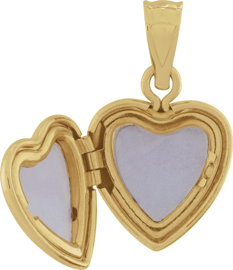 14K Gold Heart Locket – 20x12mm - view 2
