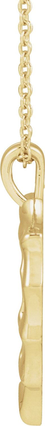 14K Gold Bamboo Heart Necklace & Pendant - Yellow Gold - view 2