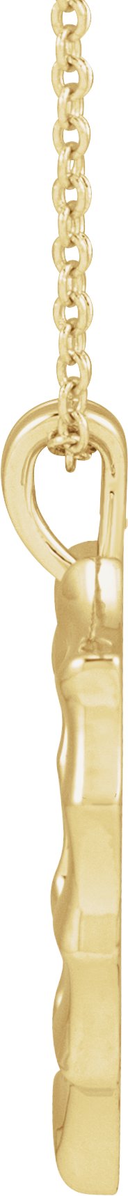 14K Gold Bamboo Heart Necklace & Pendant - Yellow Gold - view 2