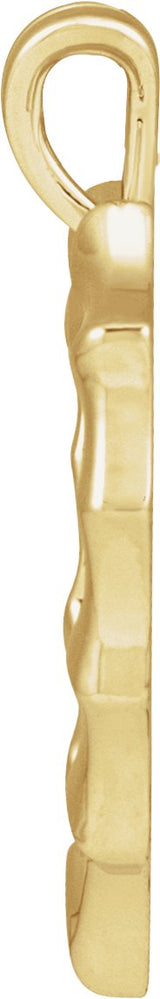 14K Gold Bamboo Heart Necklace & Pendant - Yellow Gold - view 5