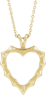 14K Gold Bamboo Heart Necklace & Pendant - Yellow Gold