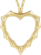 14K Gold Bamboo Heart Necklace & Pendant - Yellow Gold - view 4