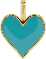14K Gold Enamel Heart Necklace or Pendant - Yellow Gold