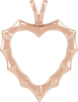 14K Gold Bamboo Heart Necklace & Pendant - Rose Gold - view 4
