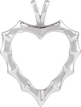 Platinum Bamboo Heart Necklace & Pendant - view 4