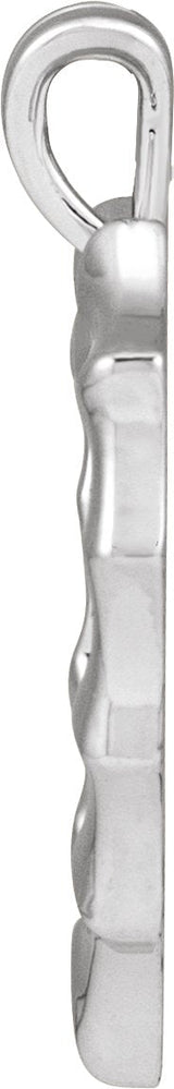 14K Gold Bamboo Heart Necklace & Pendant - White Gold - view 5