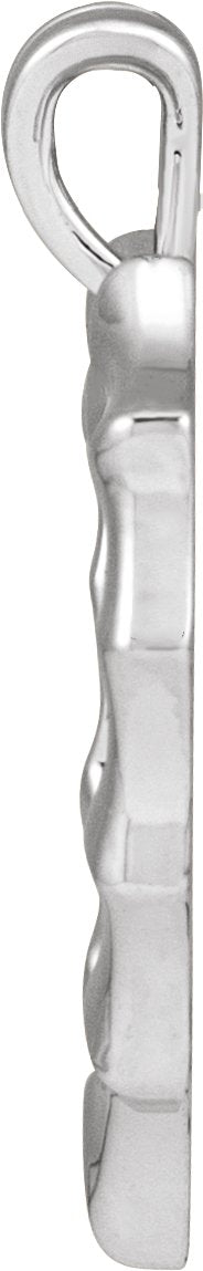 14K Gold Bamboo Heart Necklace & Pendant - White Gold - view 5