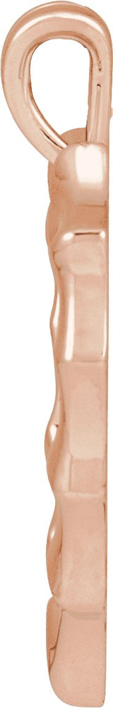 14K Gold Bamboo Heart Necklace & Pendant - Rose Gold - view 5