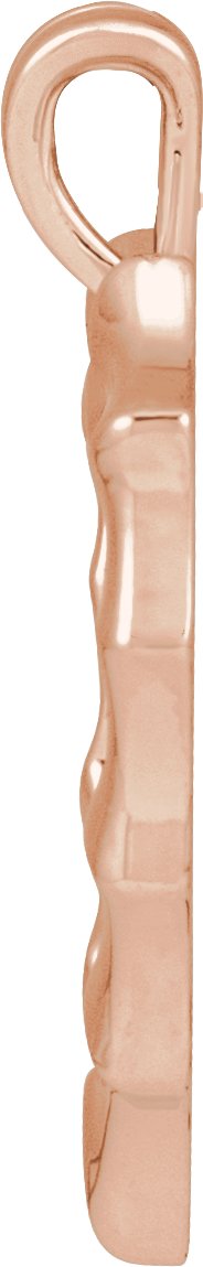 14K Gold Bamboo Heart Necklace & Pendant - Rose Gold - view 5