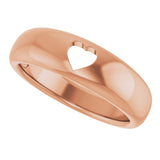 14K Gold Pierced Heart Ring - Rose Gold - view 5