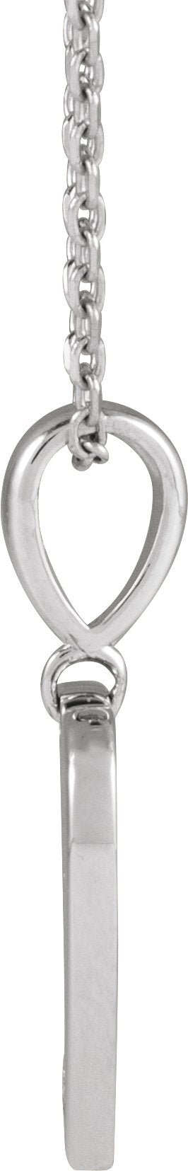 14K Gold Round Natural Diamond Engravable Accented Heart Necklace or Pendant - White Gold - view 5