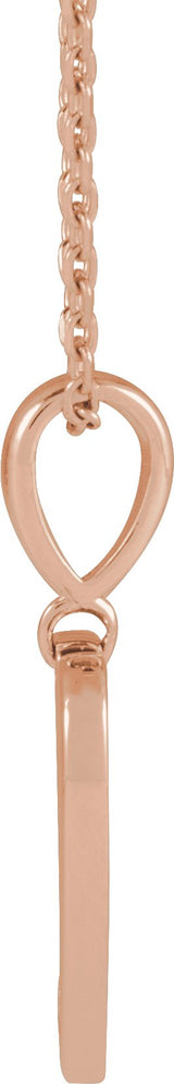 14K Gold Round Natural Diamond Engravable Accented Heart Necklace or Pendant - Rose Gold - view 5