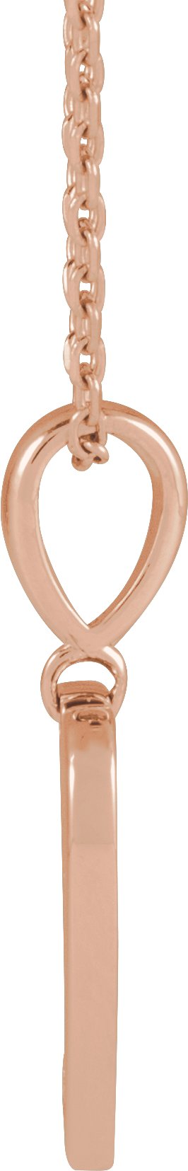 14K Gold Round Natural Diamond Engravable Accented Heart Necklace or Pendant - Rose Gold - view 5