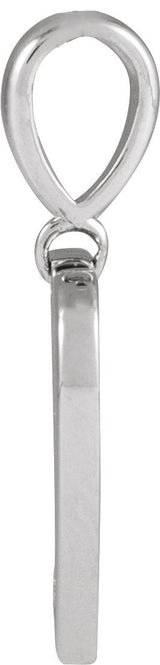 14K Gold Round Natural Diamond Engravable Accented Heart Necklace or Pendant - White Gold - view 5
