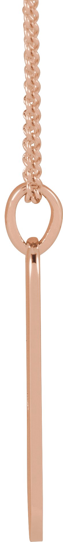 14K Gold Engravable Heart Bar Necklace or Pendant - Rose Gold - view 2