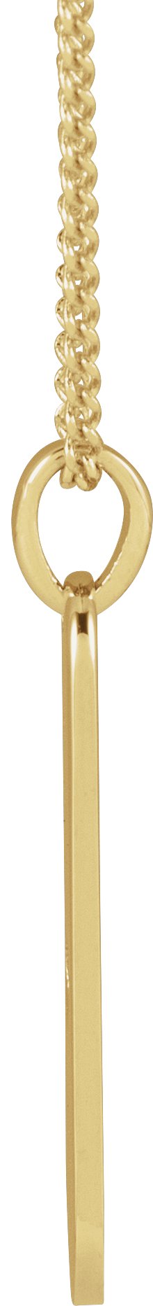 14K Gold Engravable Heart Bar Necklace or Pendant - Yellow Gold - view 2