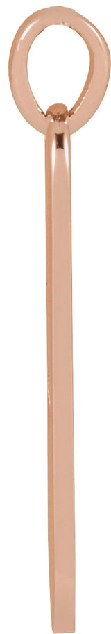 14K Gold Engravable Heart Bar Necklace or Pendant - Rose Gold - view 2