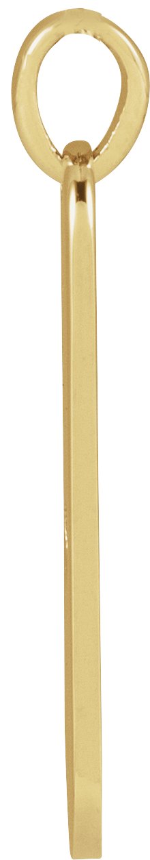 14K Gold Engravable Heart Bar Necklace or Pendant - Yellow Gold - view 2