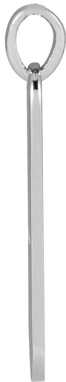 Platinum Engravable Heart Bar Necklace or Pendant - view 2