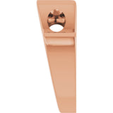 14K Gold Elongated Heart Necklace or Pendant - Rose Gold - view 3