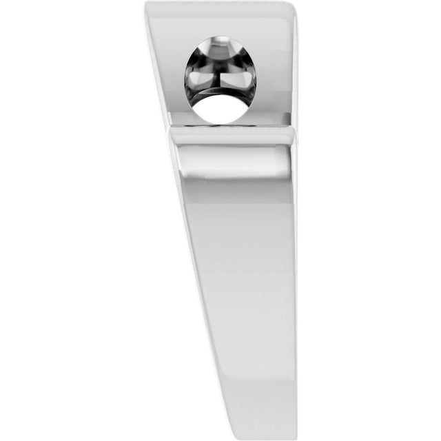 Platinum Elongated Heart Necklace or Pendant - view 3