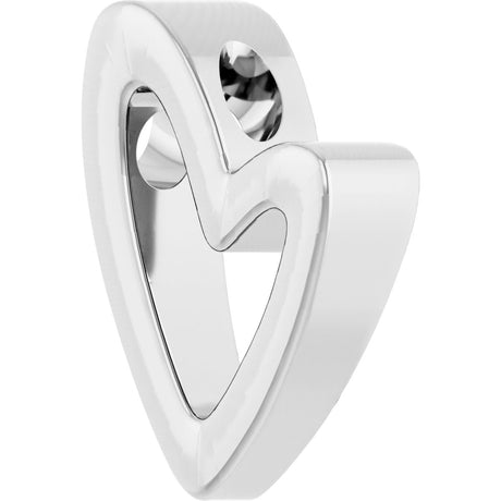 Platinum Elongated Heart Necklace or Pendant - view 2