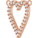 14K Gold Round Lab-Grown Diamond Accented Heart Necklace - Rose Gold - view 5