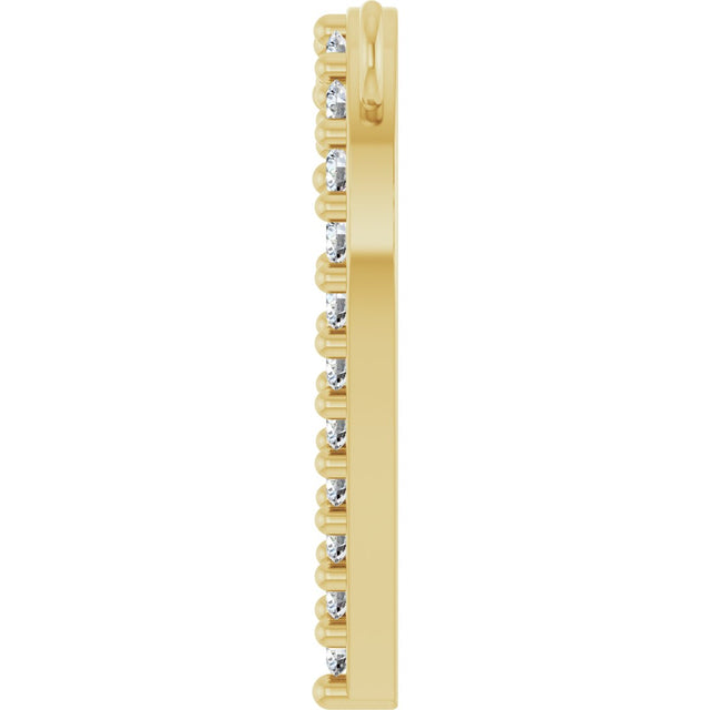 14K Gold Round Lab-Grown Diamond Accented Heart Necklace - Yellow Gold - view 6