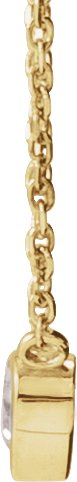 14K Gold Natural White Sapphire Heart Bezel-Set Necklace - Yellow Gold - view 4