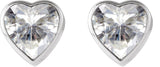 Platinum Lab-Grown Moissanite Heart Bezel-Set Stud Earrings - view 6