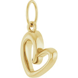 14K Gold Petite Heart Necklace or Pendant - Yellow Gold - view 2