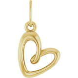 14K Gold Petite Heart Necklace or Pendant - Yellow Gold