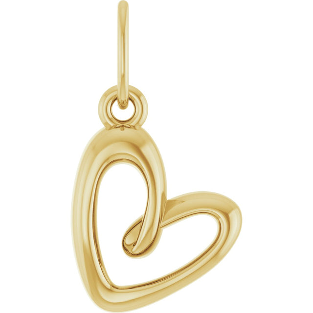 14K Gold Petite Heart Necklace or Pendant - Yellow Gold