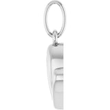 14K Gold Petite Heart Necklace or Pendant - White Gold - view 3