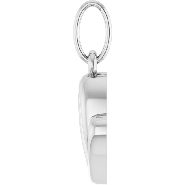 14K Gold Petite Heart Necklace or Pendant - White Gold - view 3