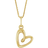 14K Gold Petite Heart Necklace or Pendant - Yellow Gold