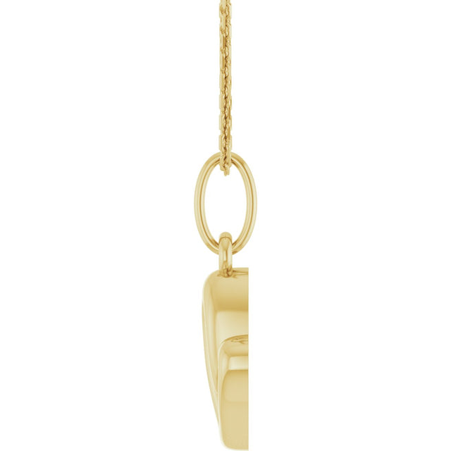 14K Gold Petite Heart Necklace or Pendant - Yellow Gold - view 3