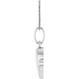 14K Gold Petite Heart Necklace or Pendant - White Gold - view 3