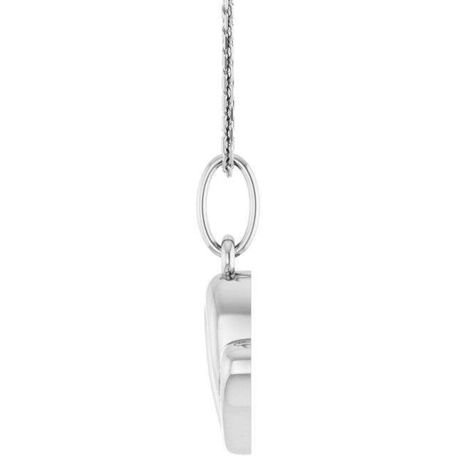 14K Gold Petite Heart Necklace or Pendant - White Gold - view 3