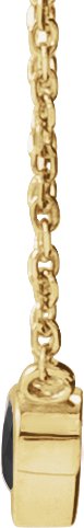 14K Gold Natural Black Onyx Heart Bezel-Set Necklace - Yellow Gold - view 4