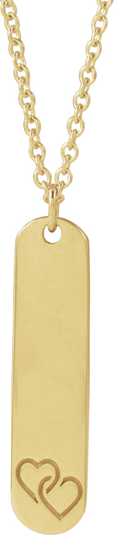14K Gold Engravable Bar Necklace or Pendant – 22.4x5mm - Yellow Gold