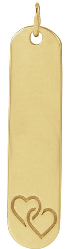 14K Gold Engravable Bar Necklace or Pendant – 22.4x5mm - Yellow Gold