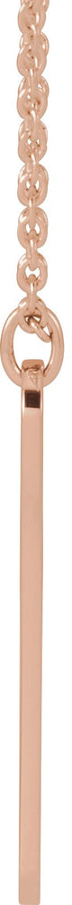14K Gold Engravable Bar Necklace or Pendant – 22.4x5mm - Rose Gold - view 2