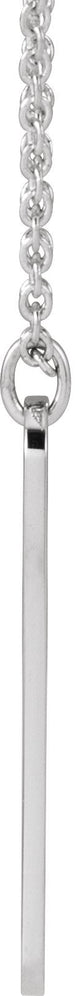 14K Gold Engravable Bar Necklace or Pendant – 22.4x5mm - White Gold - view 2