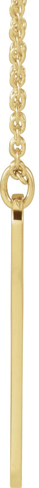 14K Gold Engravable Bar Necklace or Pendant – 22.4x5mm - Yellow Gold - view 2