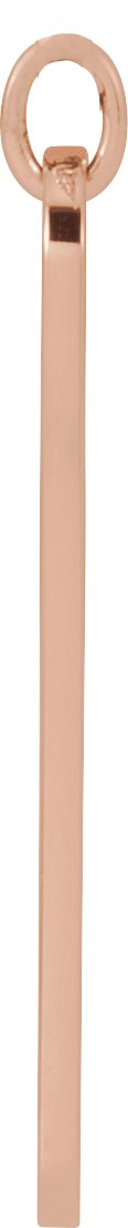 14K Gold Engravable Bar Necklace or Pendant – 22.4x5mm - Rose Gold - view 2