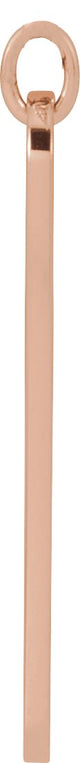 14K Gold Engravable Bar Necklace or Pendant – 22.4x5mm - Rose Gold - view 2