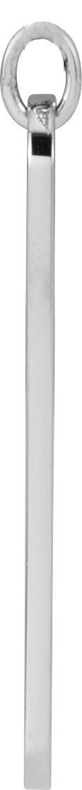 14K Gold Engravable Bar Necklace or Pendant – 22.4x5mm - White Gold - view 2
