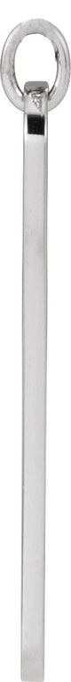 14K Gold Engravable Bar Necklace or Pendant – 22.4x5mm - White Gold - view 2
